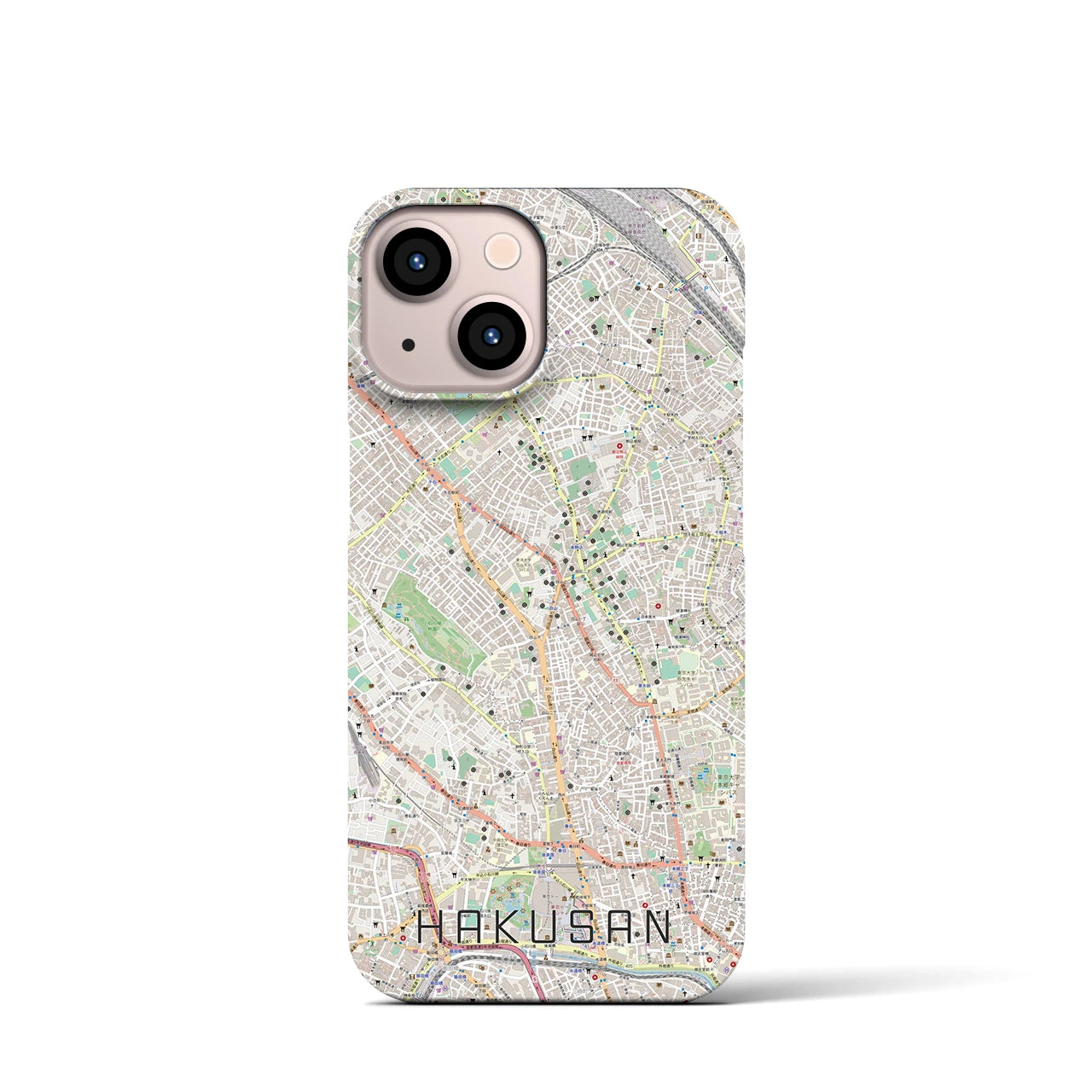 【白山(東京都)】地図柄iPhoneケース(バックカバータイプ)