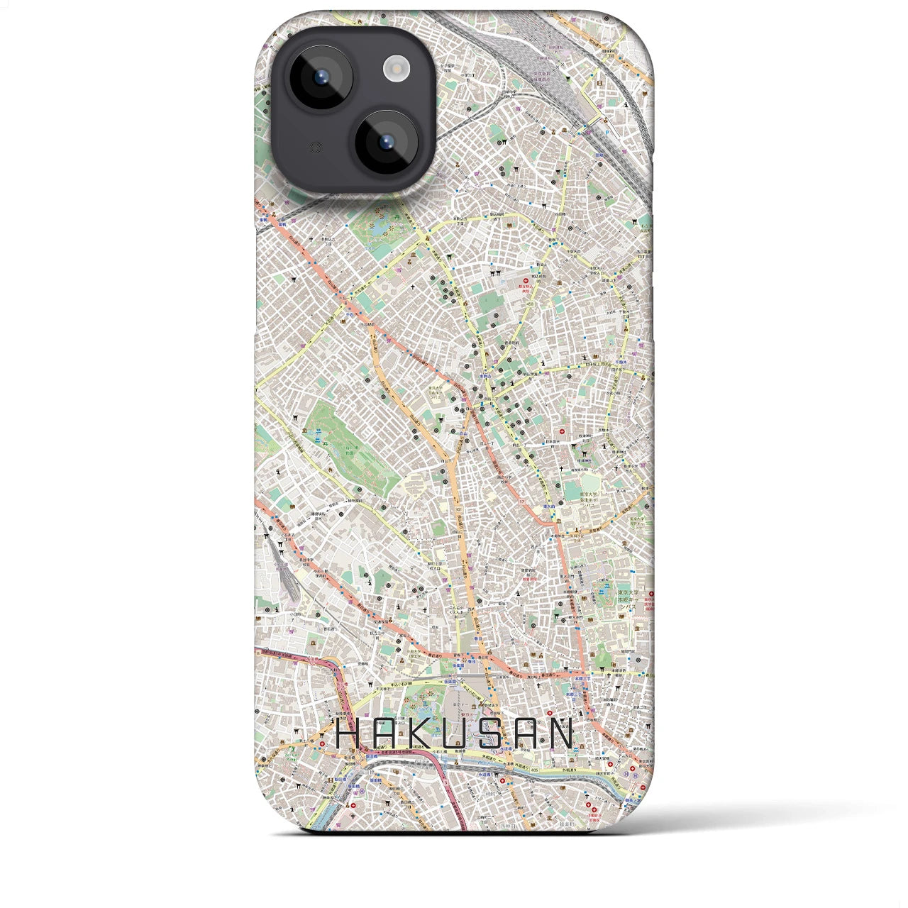 【白山(東京都)】地図柄iPhoneケース(バックカバータイプ)