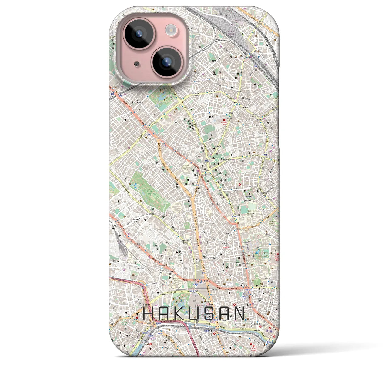 【白山(東京都)】地図柄iPhoneケース(バックカバータイプ)