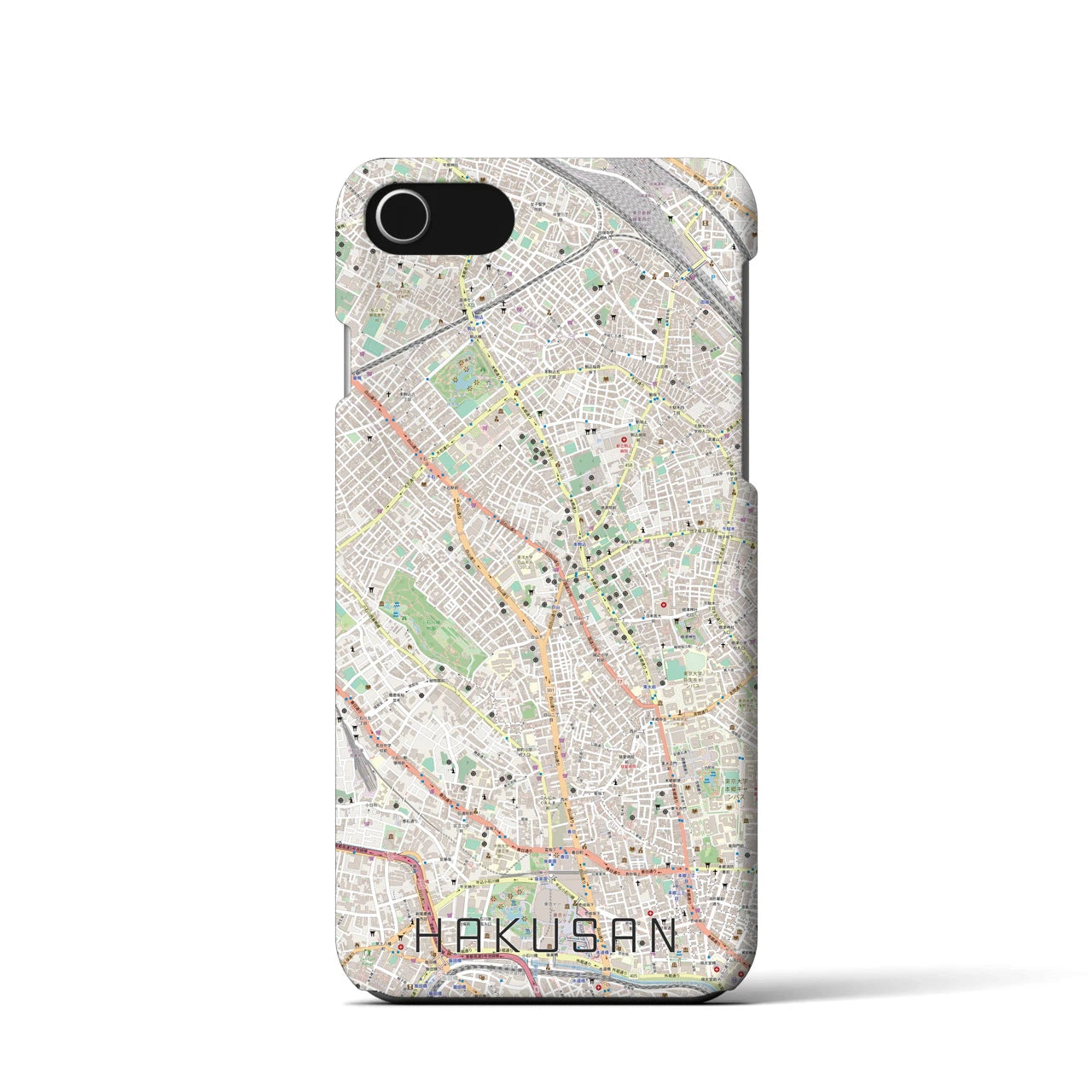 【白山(東京都)】地図柄iPhoneケース(バックカバータイプ)