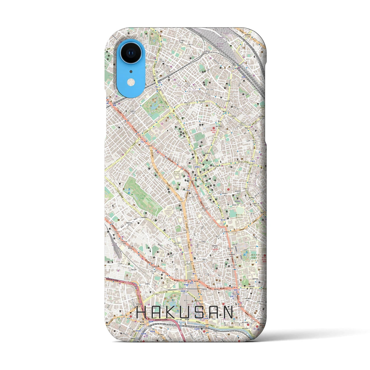 【白山(東京都)】地図柄iPhoneケース(バックカバータイプ)