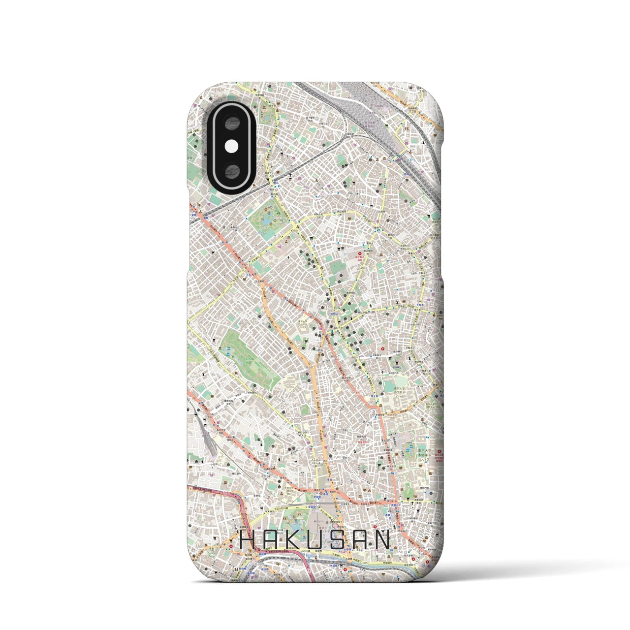 【白山(東京都)】地図柄iPhoneケース(バックカバータイプ)