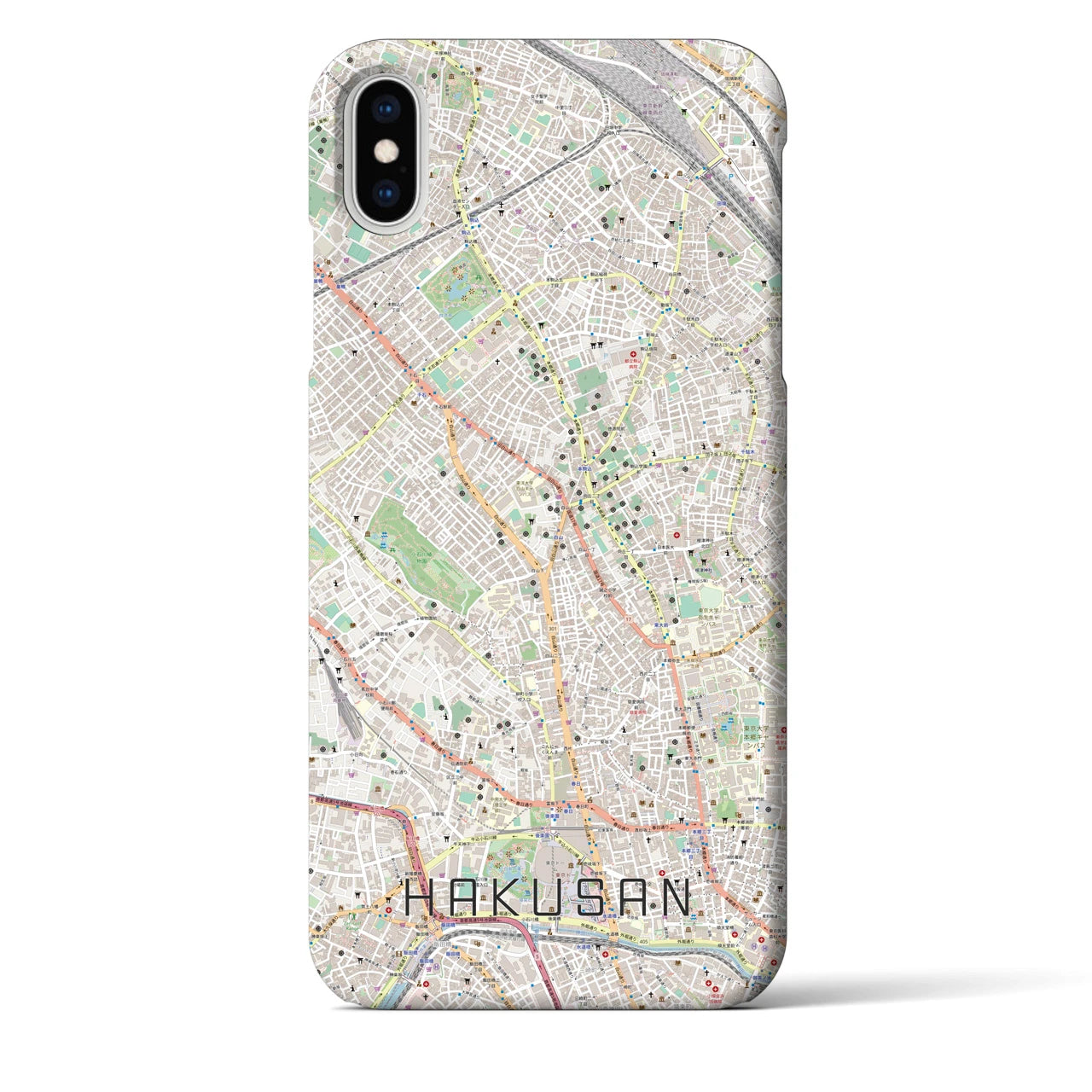 【白山(東京都)】地図柄iPhoneケース(バックカバータイプ)