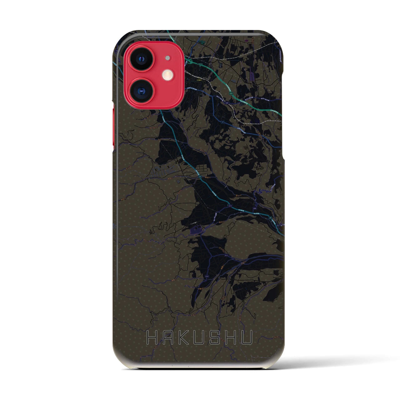 【白州(山梨県)】地図柄iPhoneケース(バックカバータイプ)