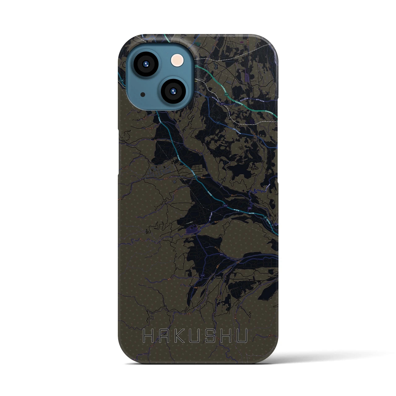 【白州(山梨県)】地図柄iPhoneケース(バックカバータイプ)