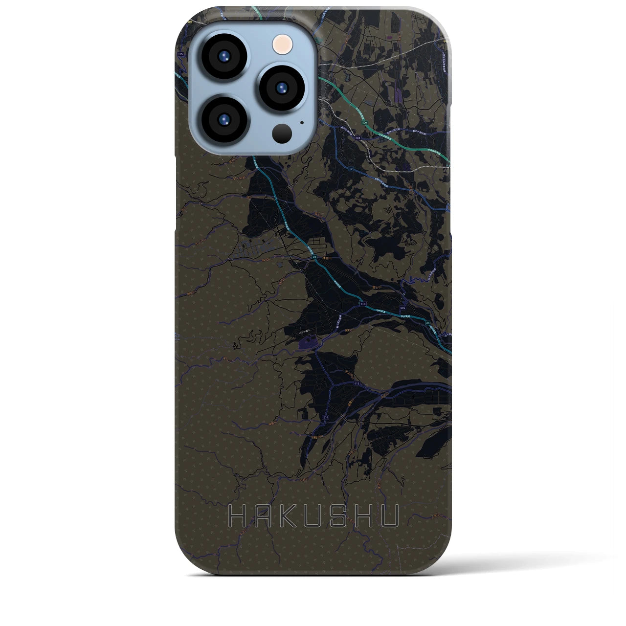 【白州(山梨県)】地図柄iPhoneケース(バックカバータイプ)