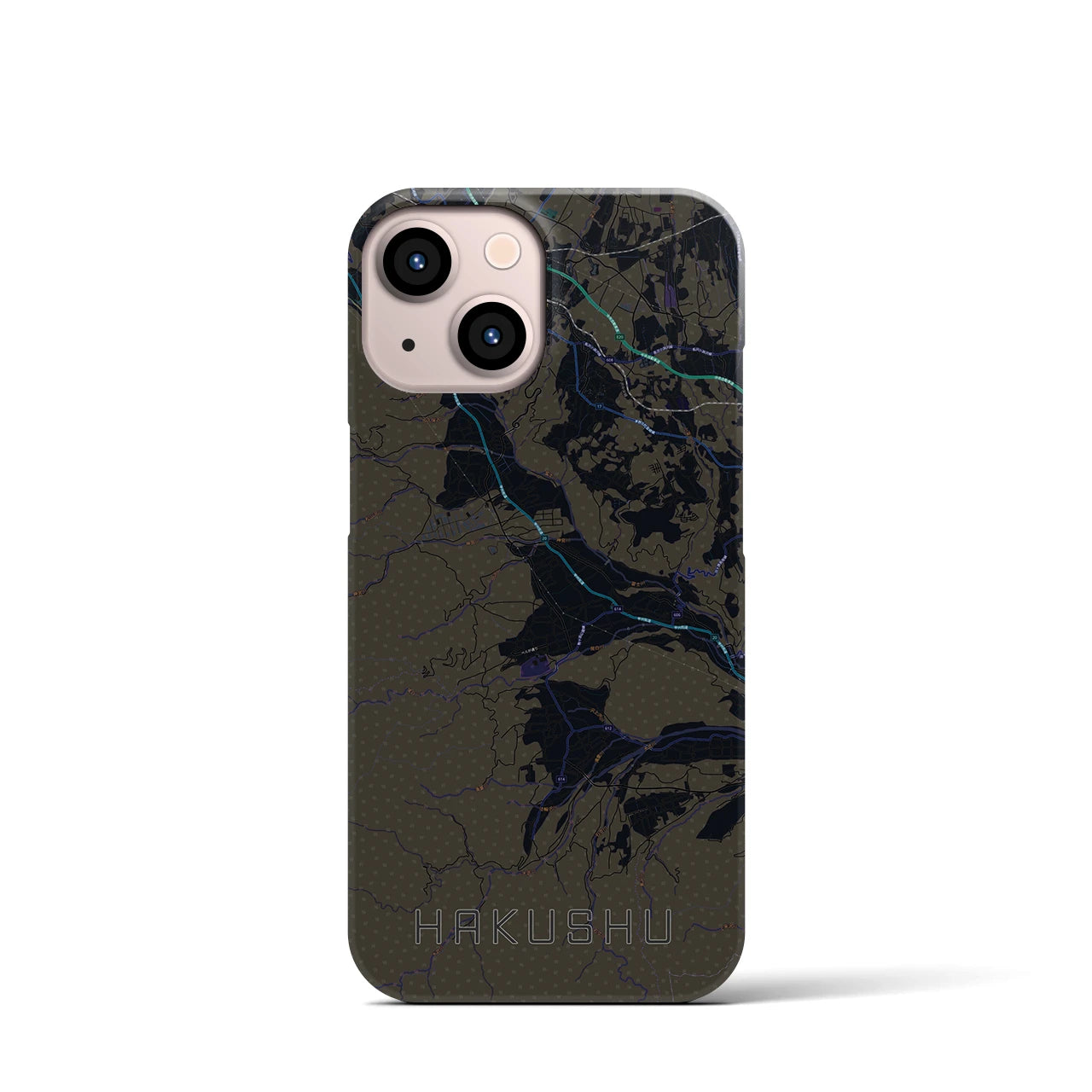 【白州(山梨県)】地図柄iPhoneケース(バックカバータイプ)