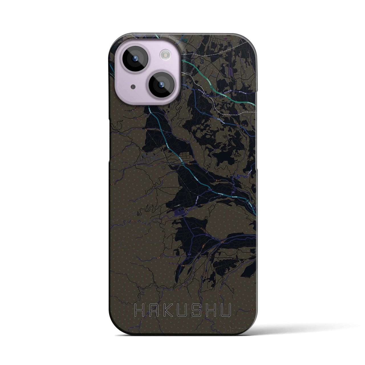 【白州(山梨県)】地図柄iPhoneケース(バックカバータイプ)