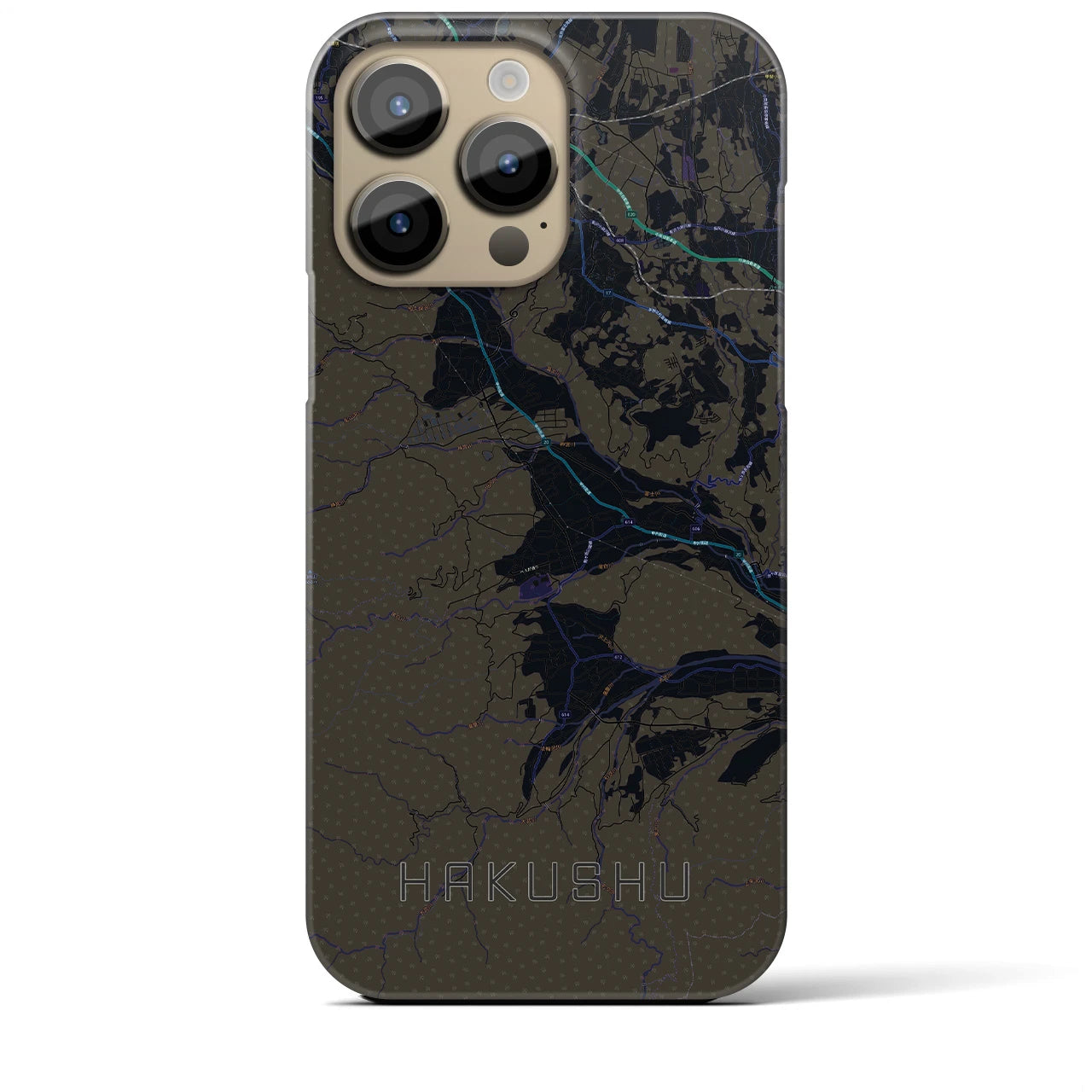 【白州(山梨県)】地図柄iPhoneケース(バックカバータイプ)