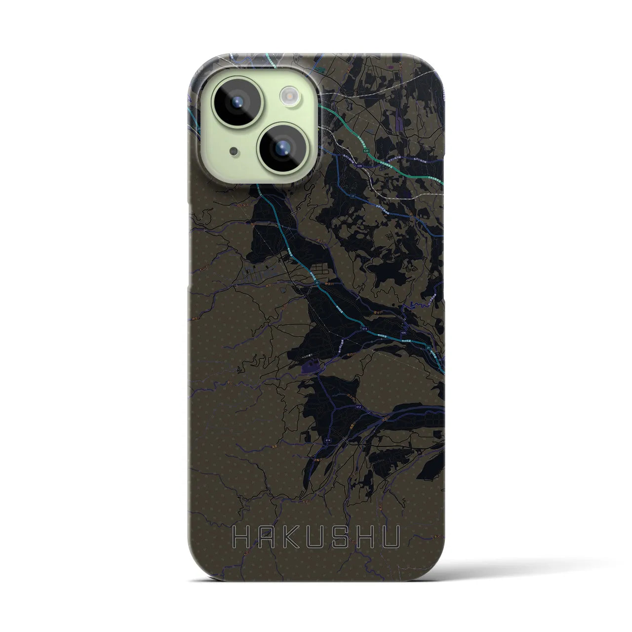 【白州(山梨県)】地図柄iPhoneケース(バックカバータイプ)