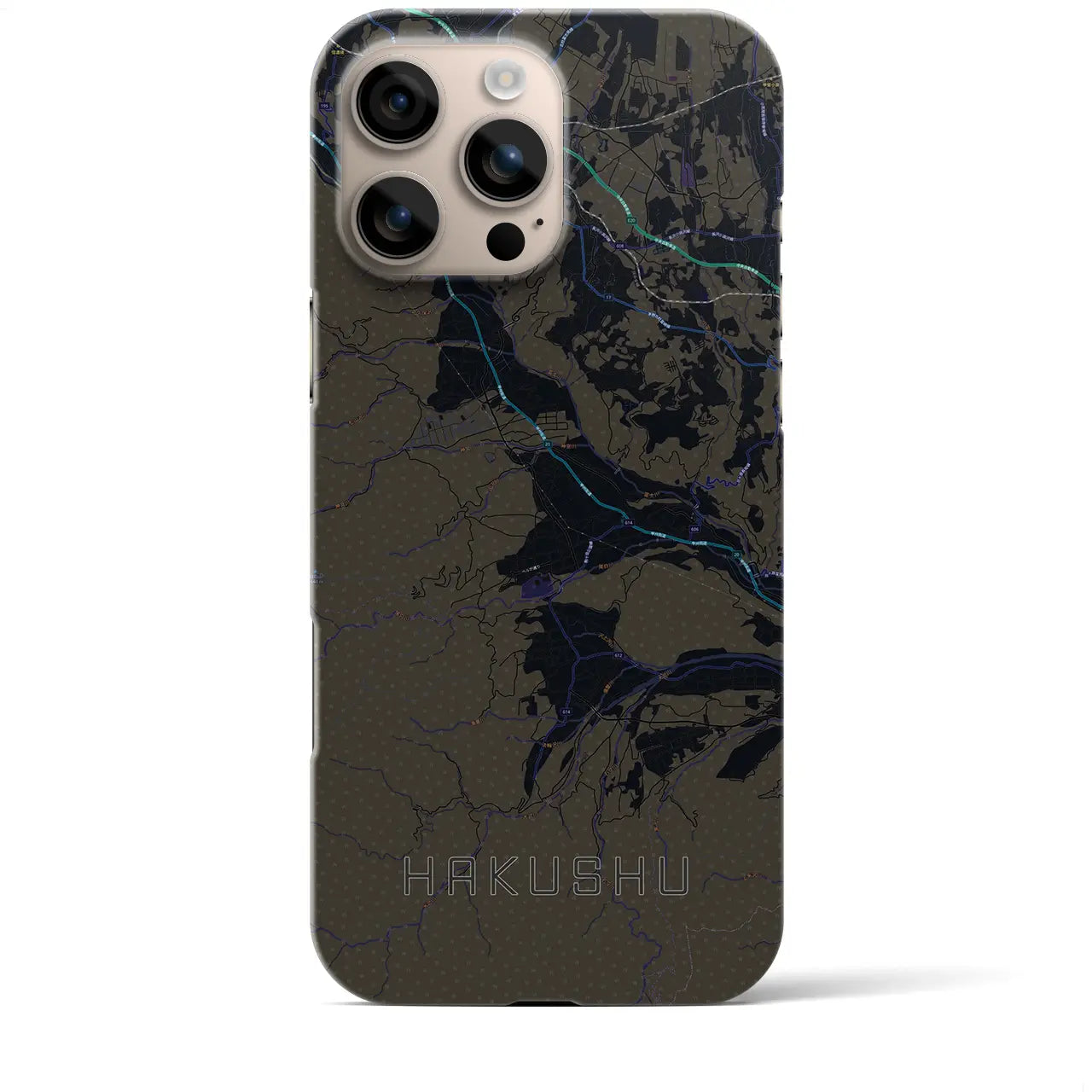 【白州(山梨県)】地図柄iPhoneケース(バックカバータイプ)