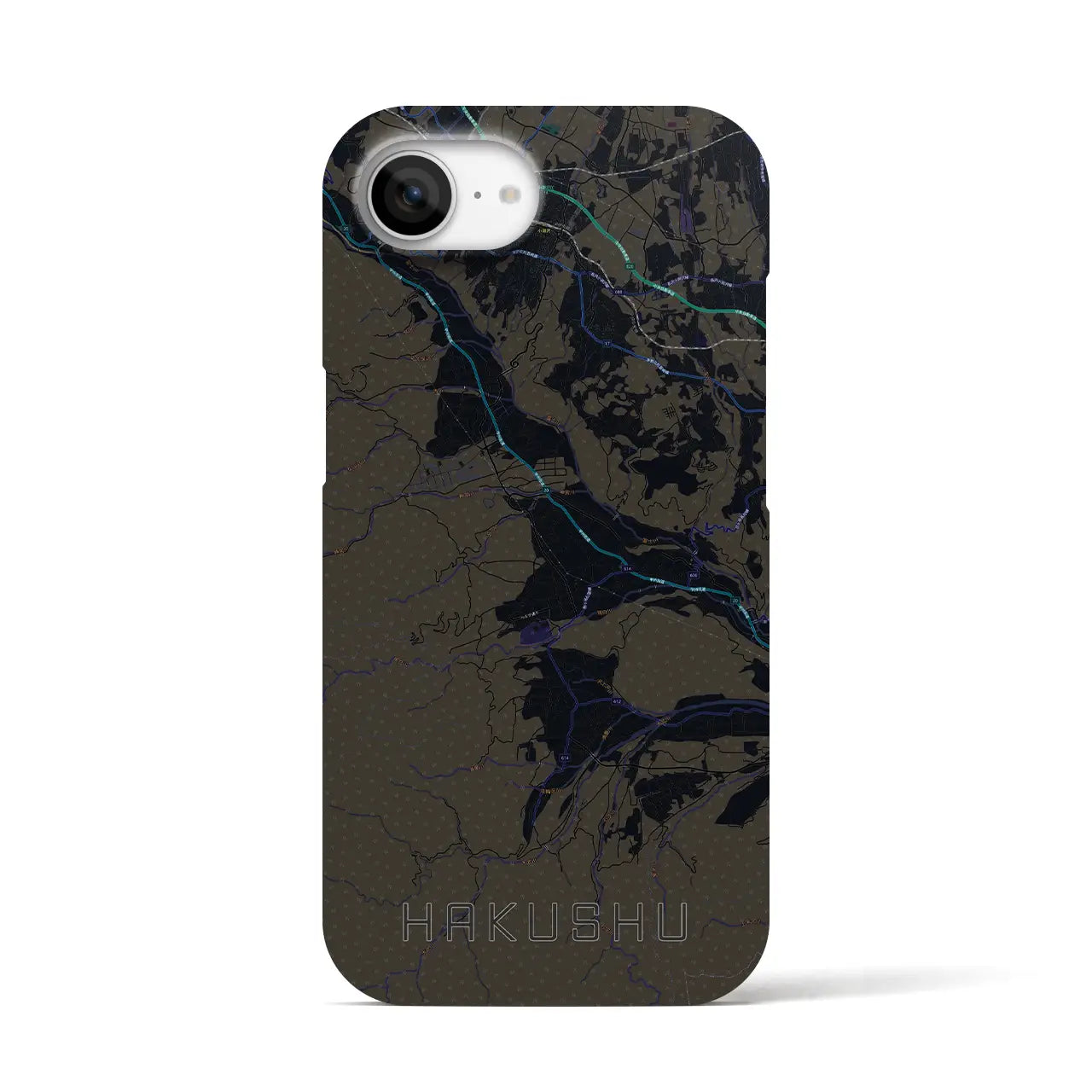 【白州(山梨県)】地図柄iPhoneケース(バックカバータイプ)