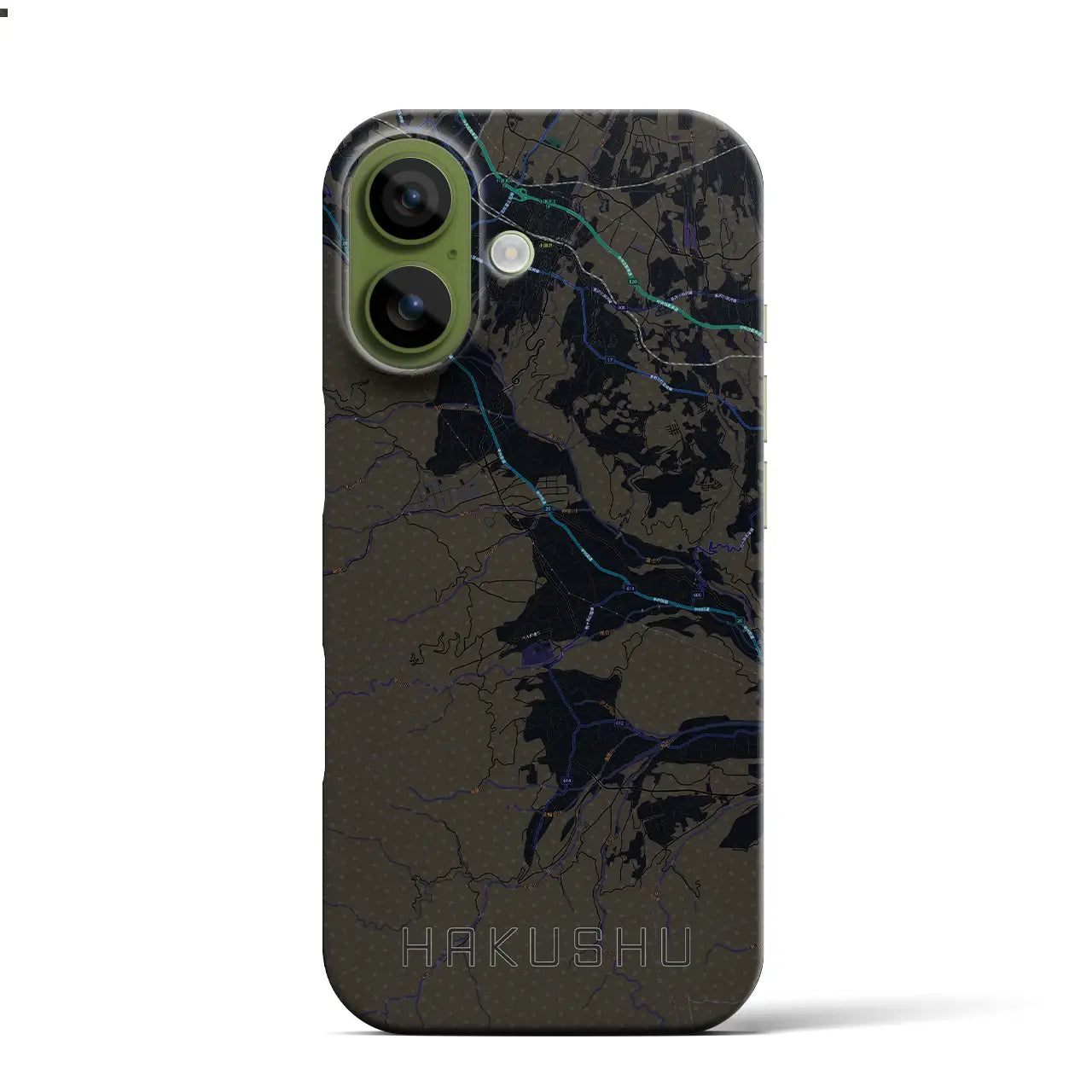 【白州(山梨県)】地図柄iPhoneケース(バックカバータイプ)