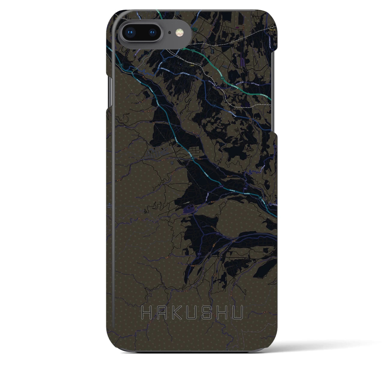 【白州(山梨県)】地図柄iPhoneケース(バックカバータイプ)