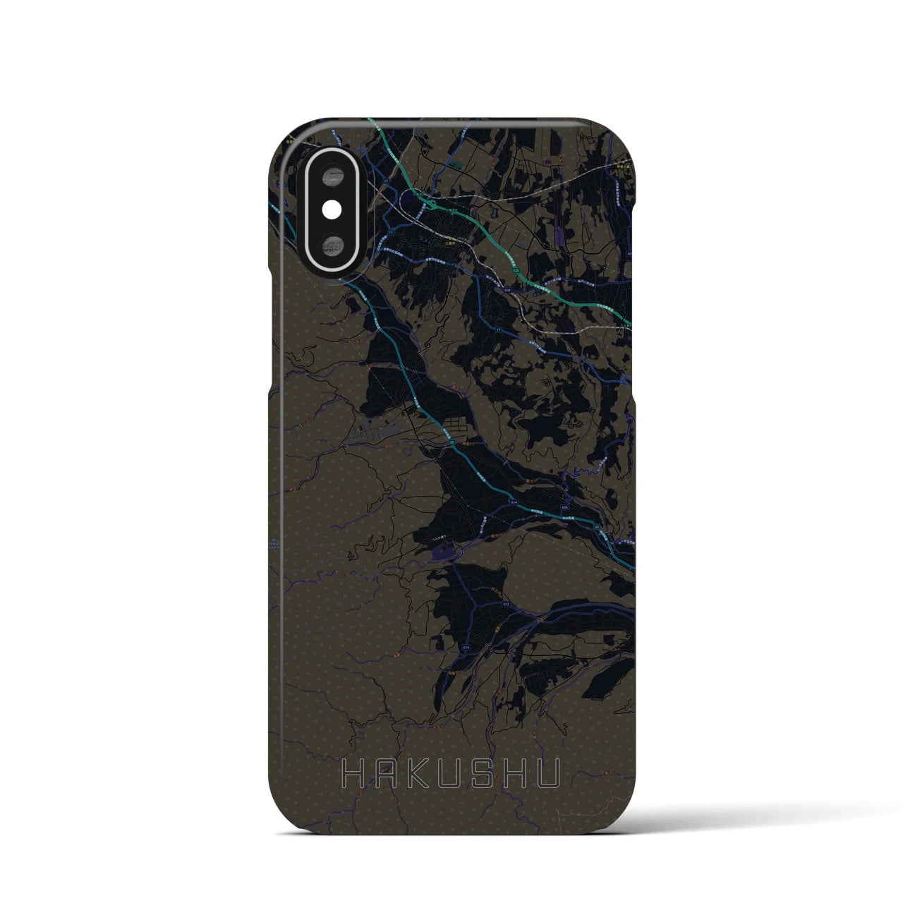 【白州(山梨県)】地図柄iPhoneケース(バックカバータイプ)