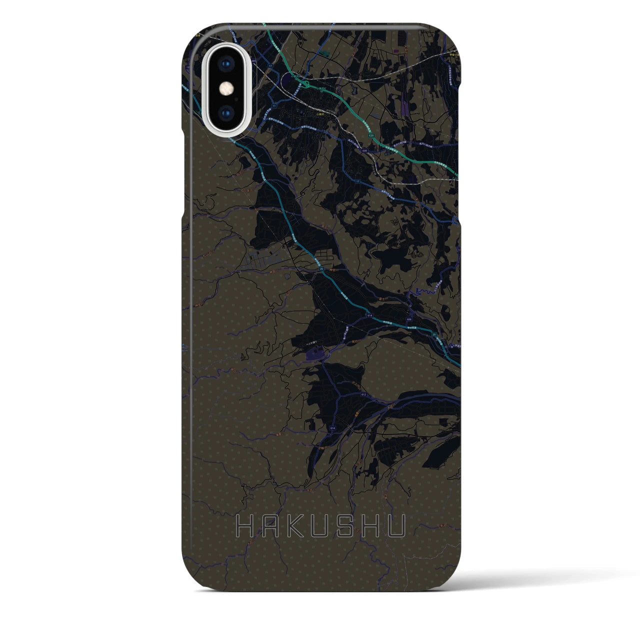 【白州(山梨県)】地図柄iPhoneケース(バックカバータイプ)