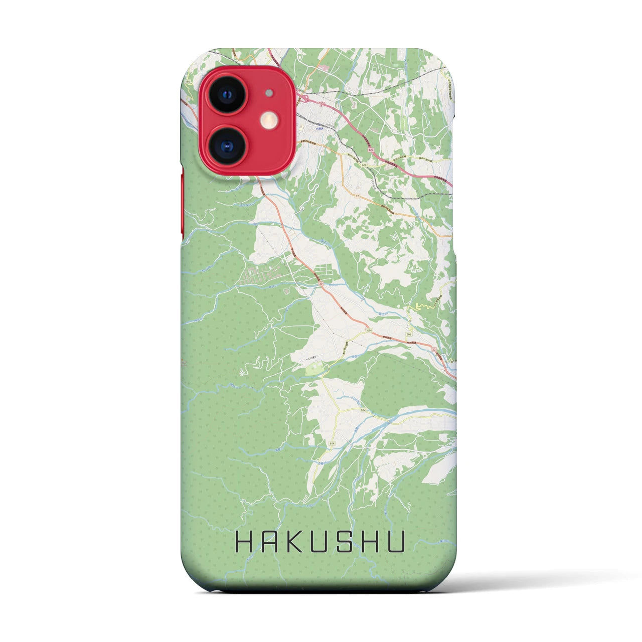 【白州(山梨県)】地図柄iPhoneケース(バックカバータイプ)