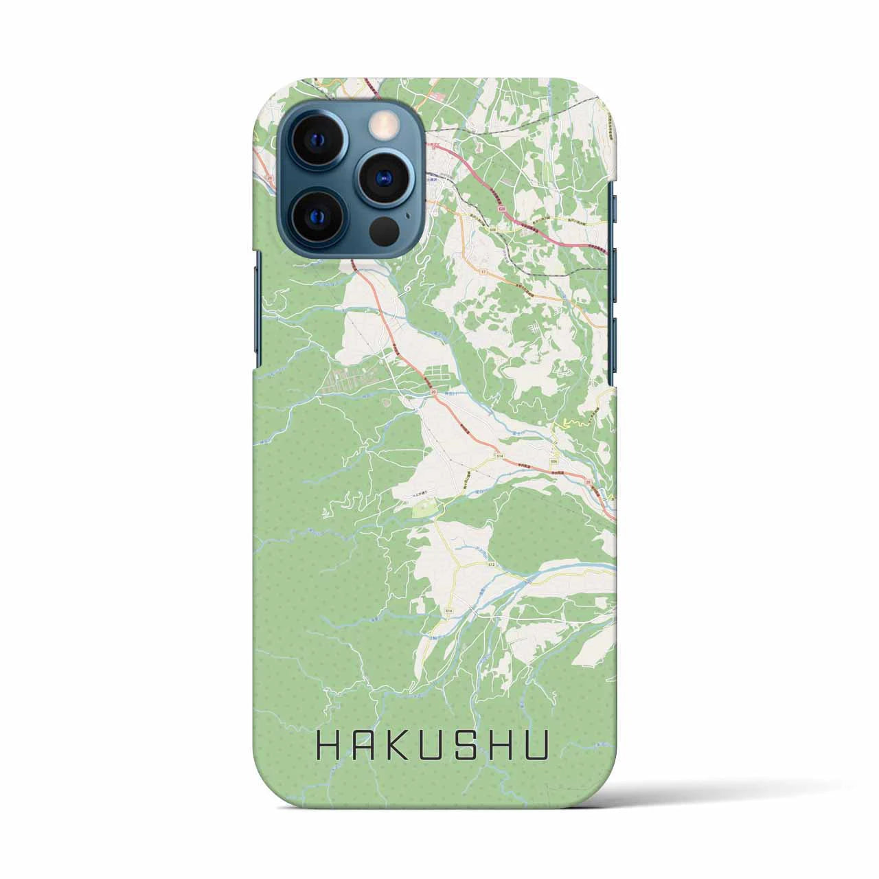【白州(山梨県)】地図柄iPhoneケース(バックカバータイプ)