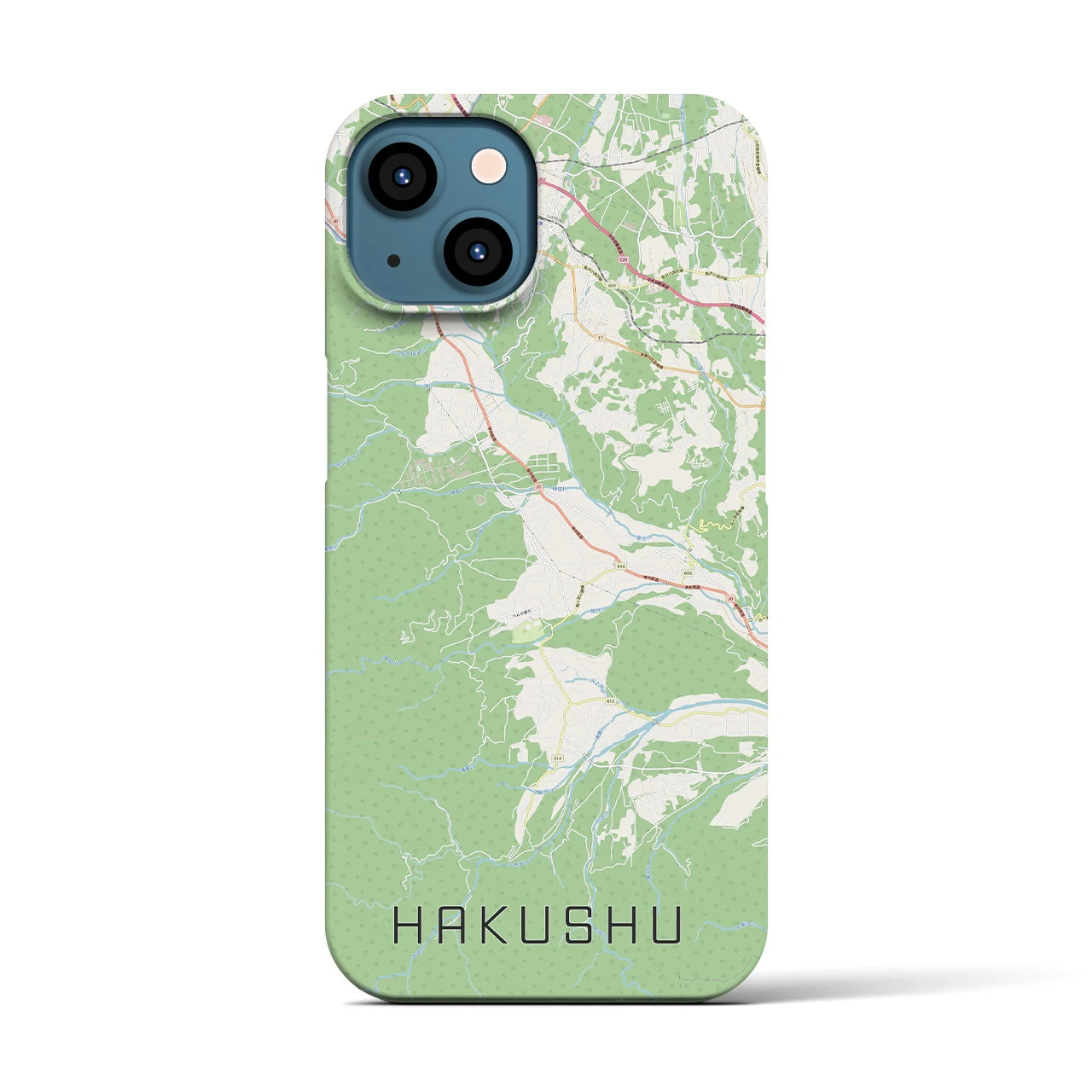 【白州(山梨県)】地図柄iPhoneケース(バックカバータイプ)