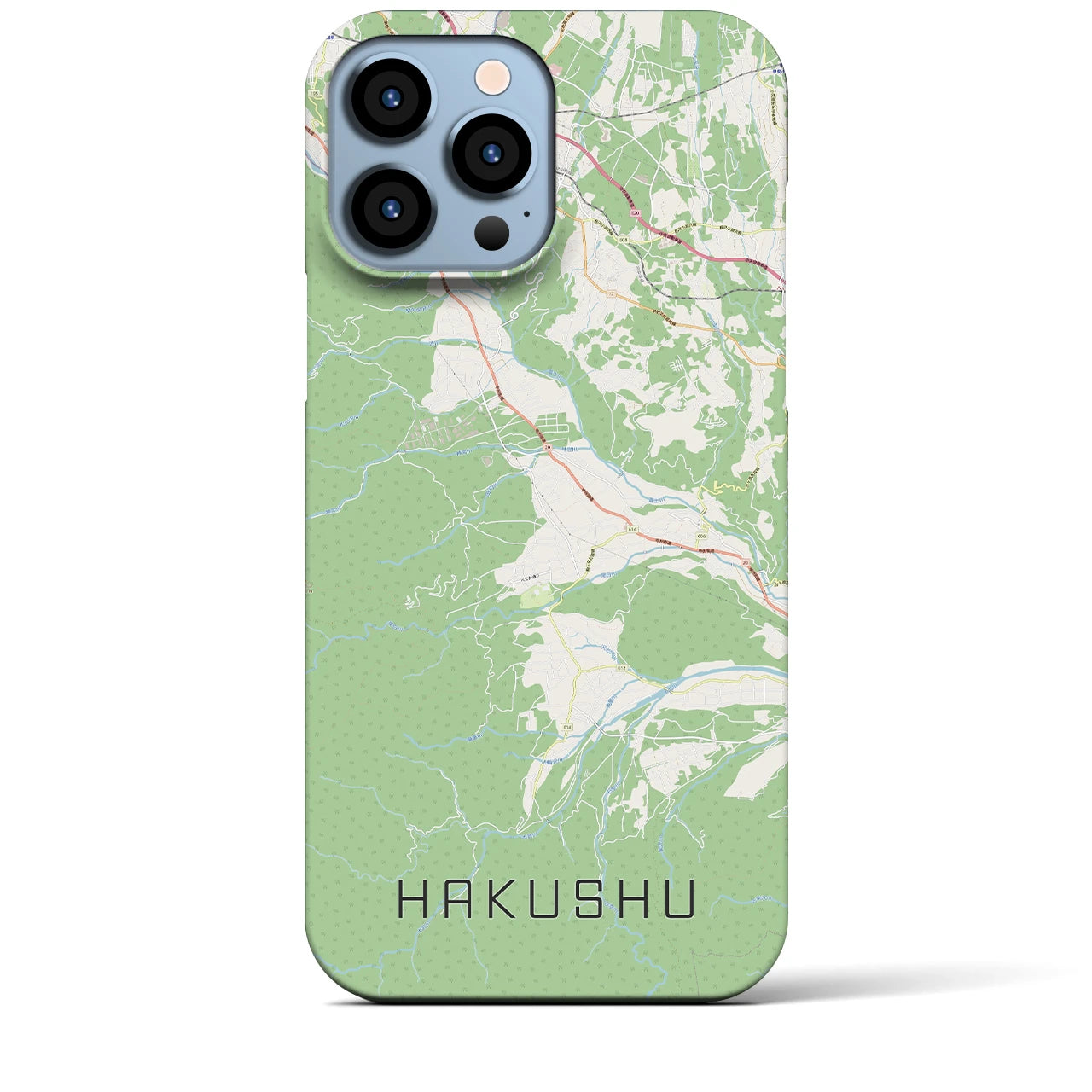 【白州(山梨県)】地図柄iPhoneケース(バックカバータイプ)