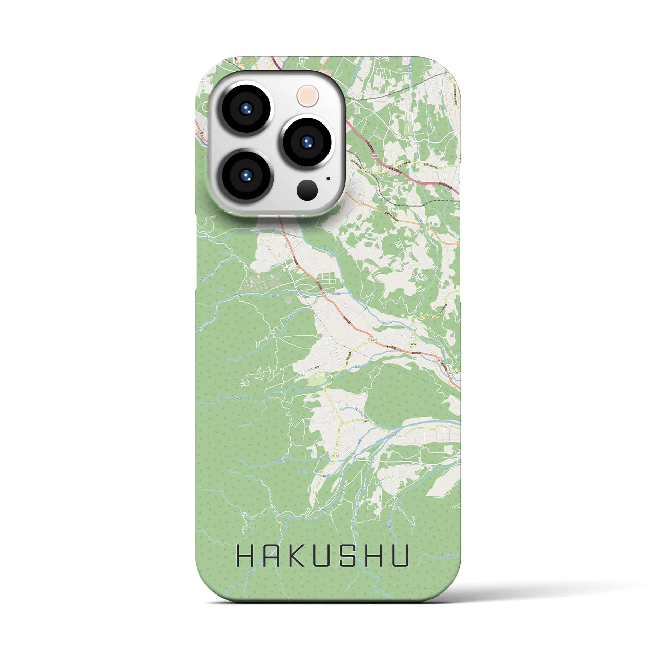 【白州(山梨県)】地図柄iPhoneケース(バックカバータイプ)