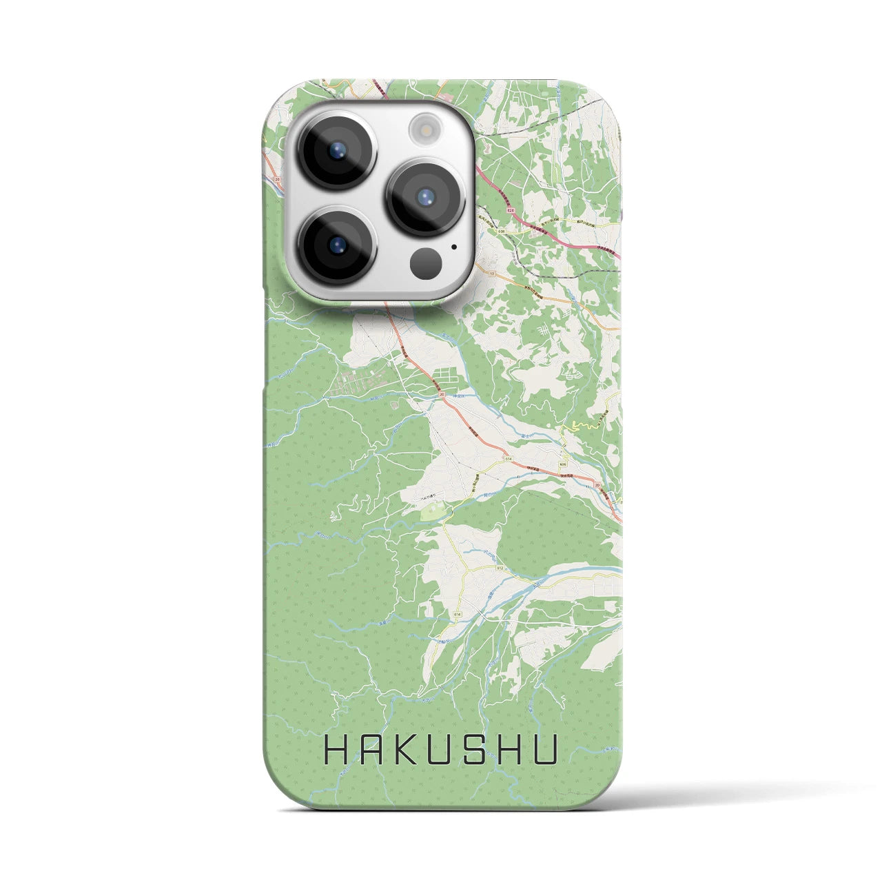 【白州(山梨県)】地図柄iPhoneケース(バックカバータイプ)