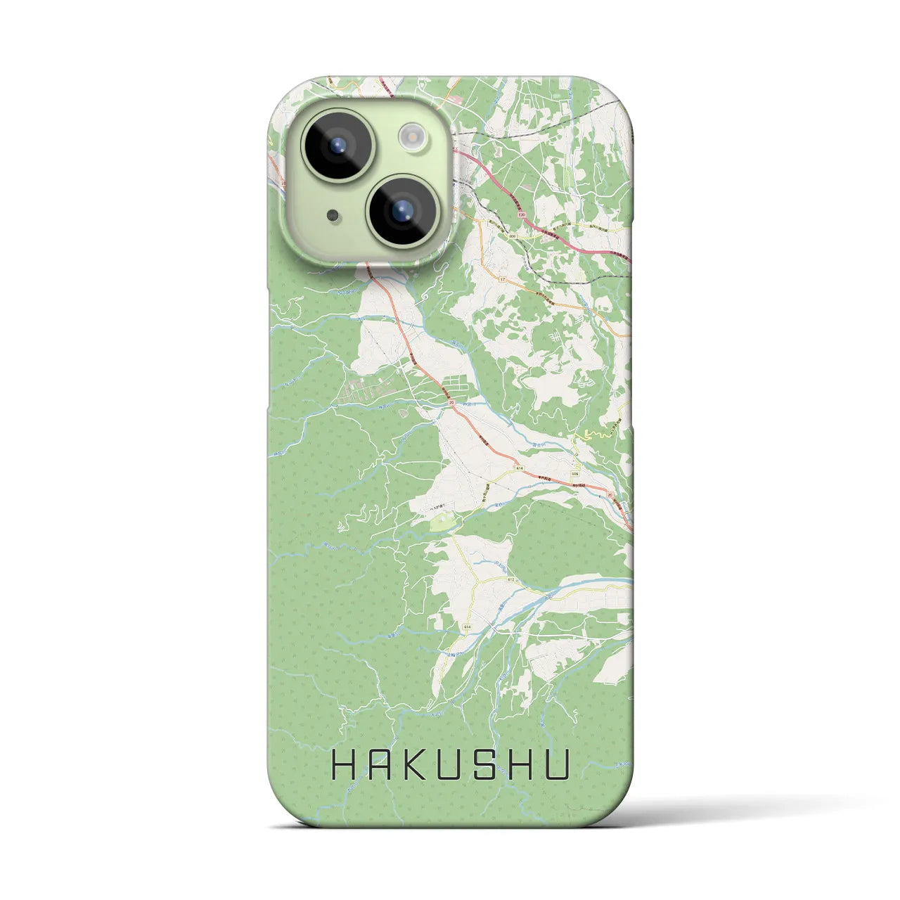 【白州(山梨県)】地図柄iPhoneケース(バックカバータイプ)