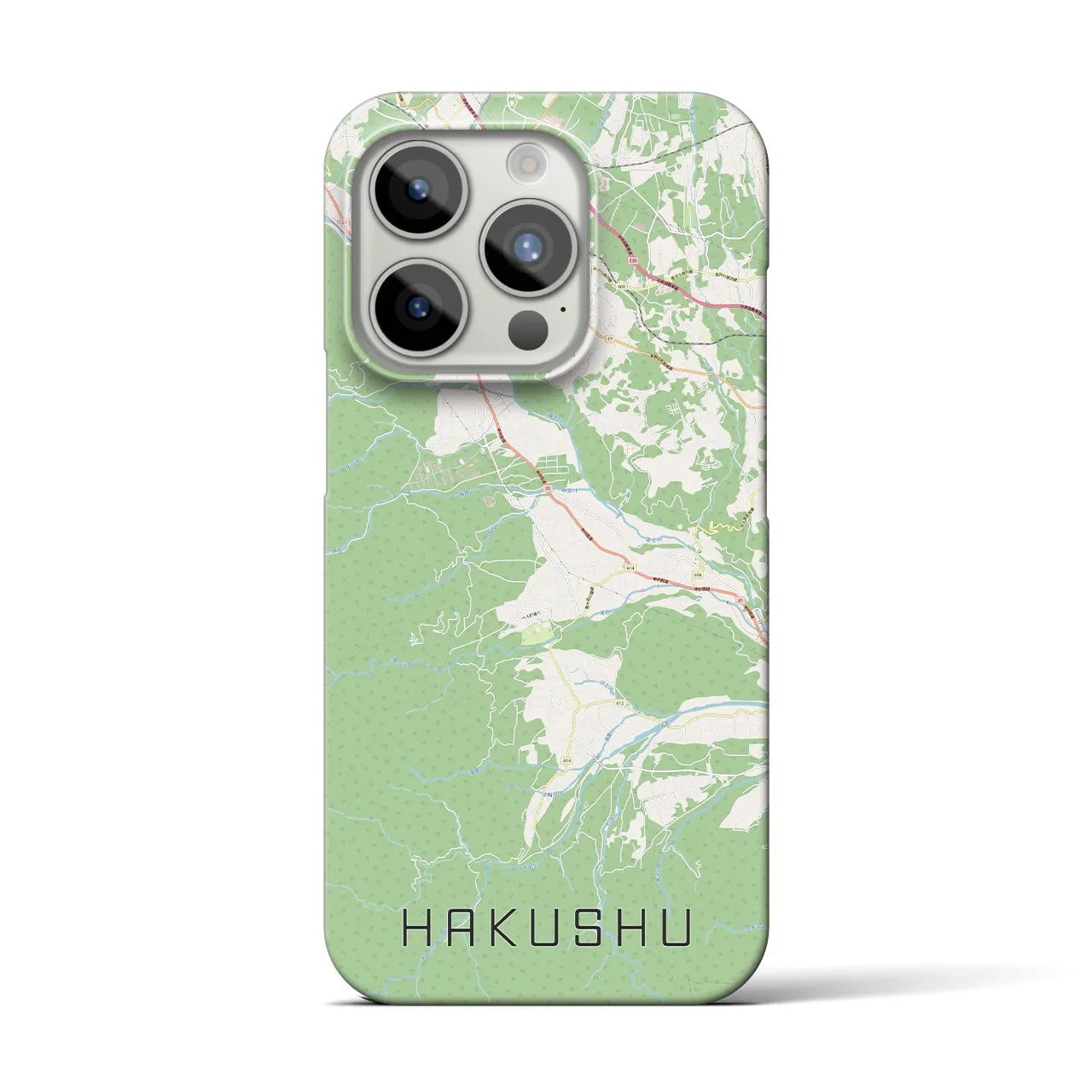【白州(山梨県)】地図柄iPhoneケース(バックカバータイプ)