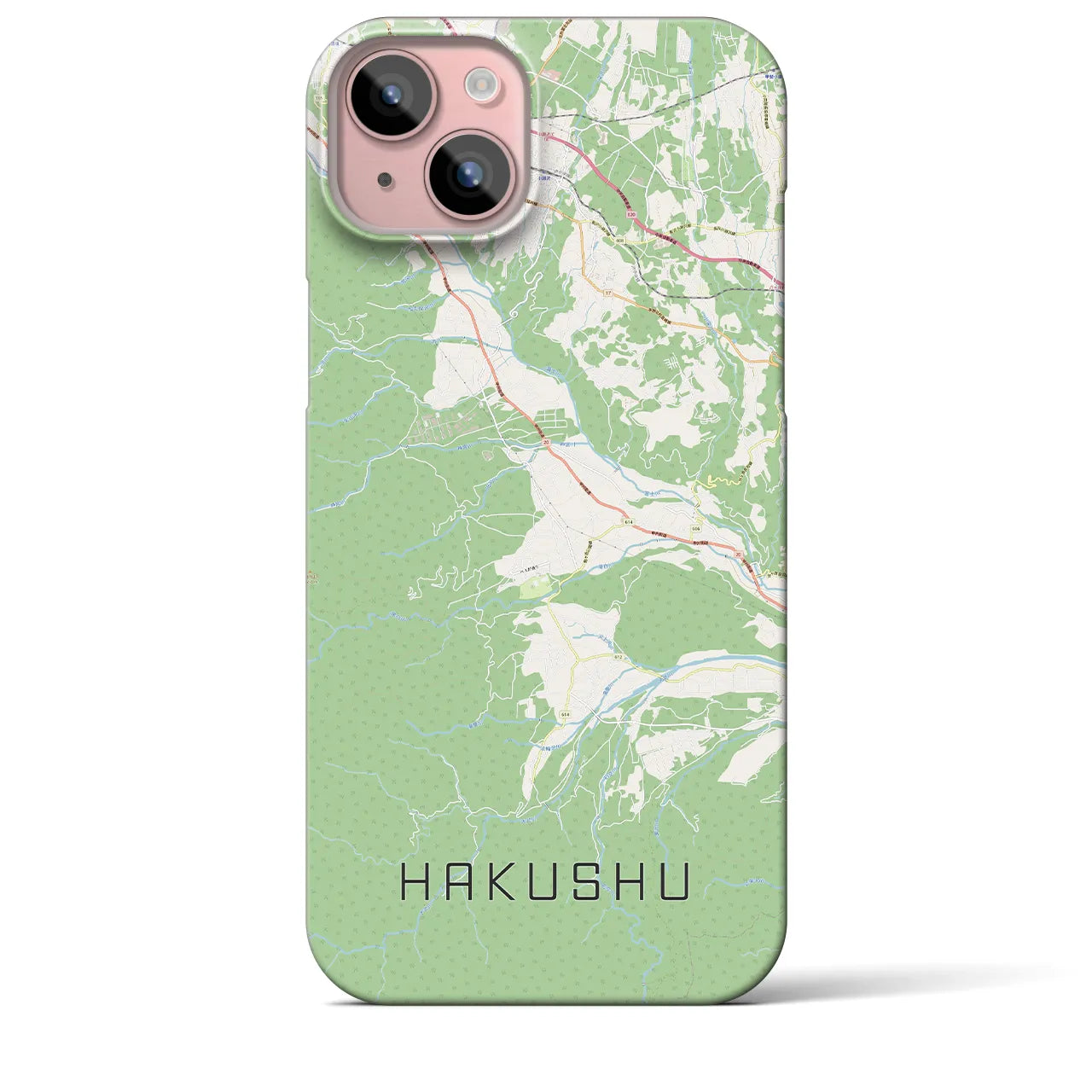 【白州(山梨県)】地図柄iPhoneケース(バックカバータイプ)