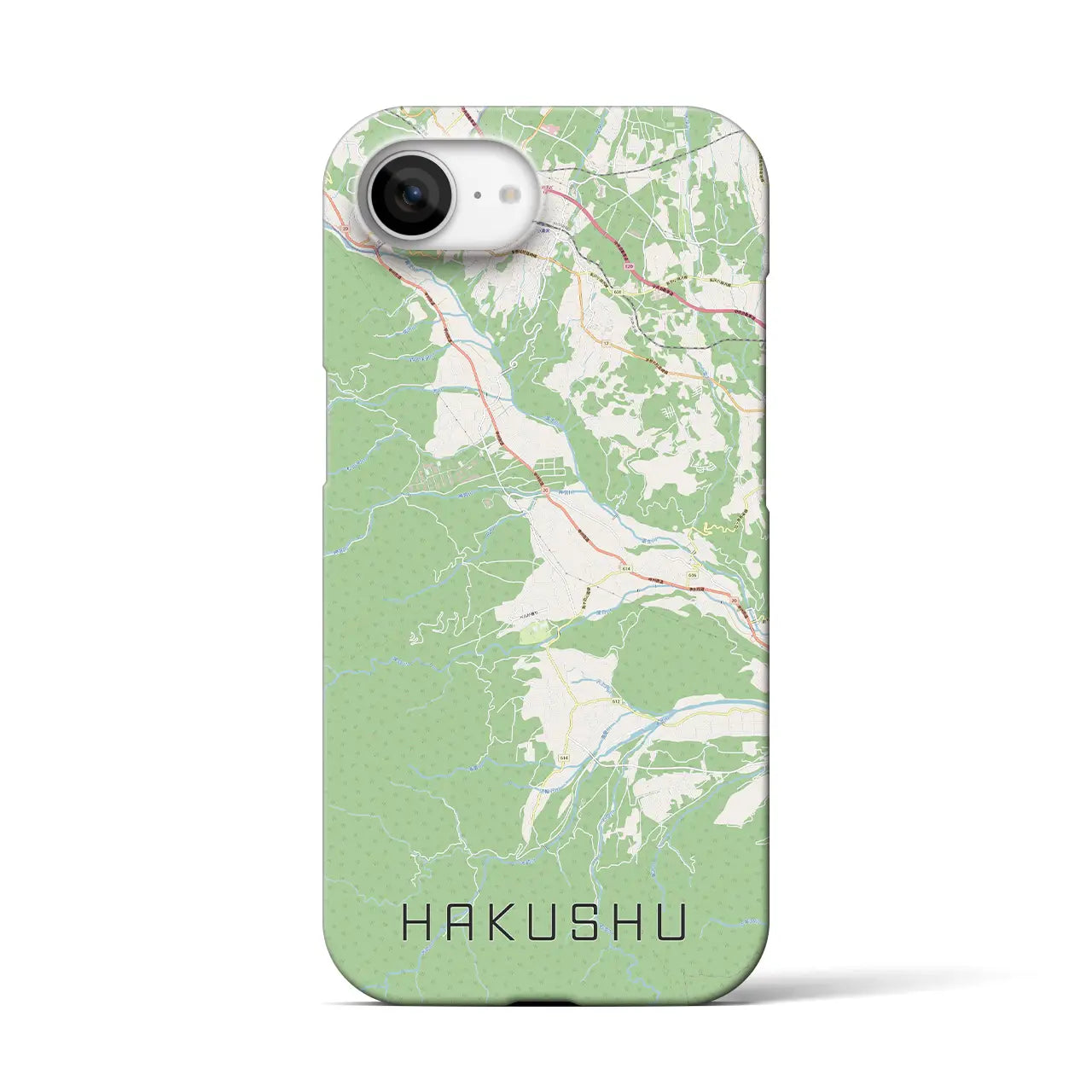 【白州(山梨県)】地図柄iPhoneケース(バックカバータイプ)