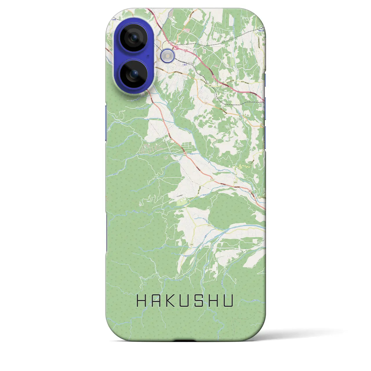 【白州(山梨県)】地図柄iPhoneケース(バックカバータイプ)ナチュラル・iPhone 16 Pro Max 用