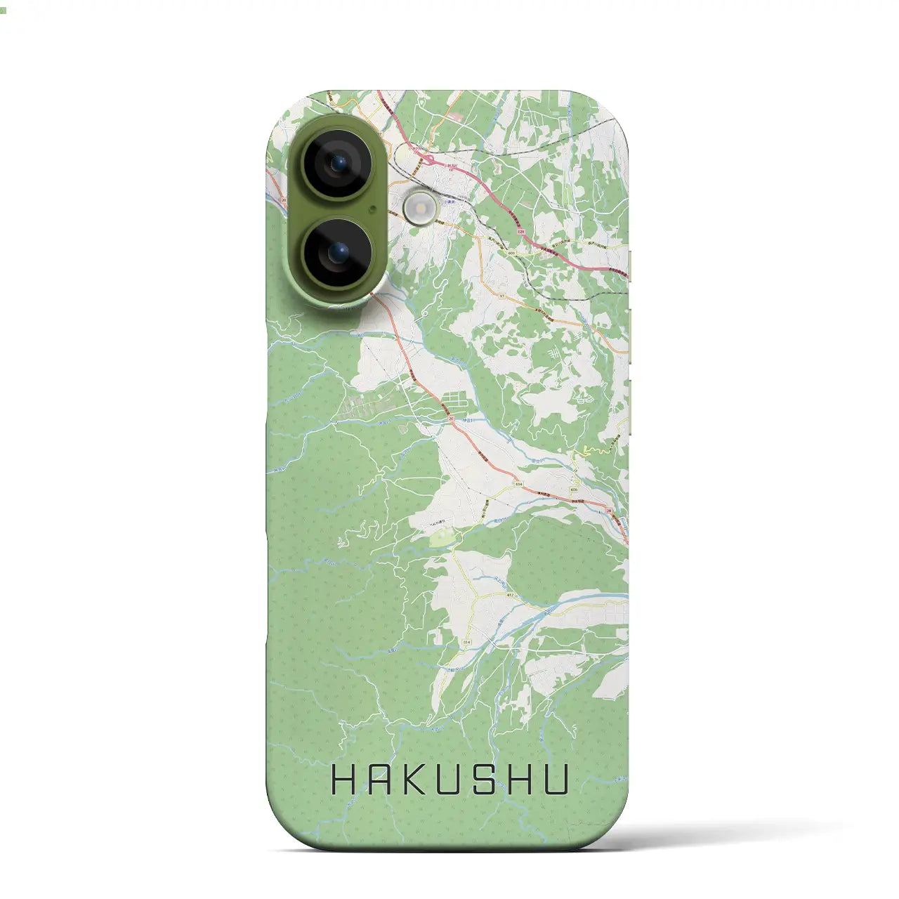 【白州(山梨県)】地図柄iPhoneケース(バックカバータイプ)