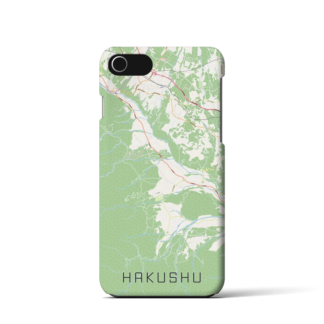 【白州(山梨県)】地図柄iPhoneケース(バックカバータイプ)