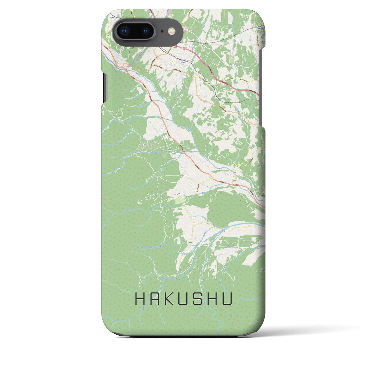 【白州(山梨県)】地図柄iPhoneケース(バックカバータイプ)