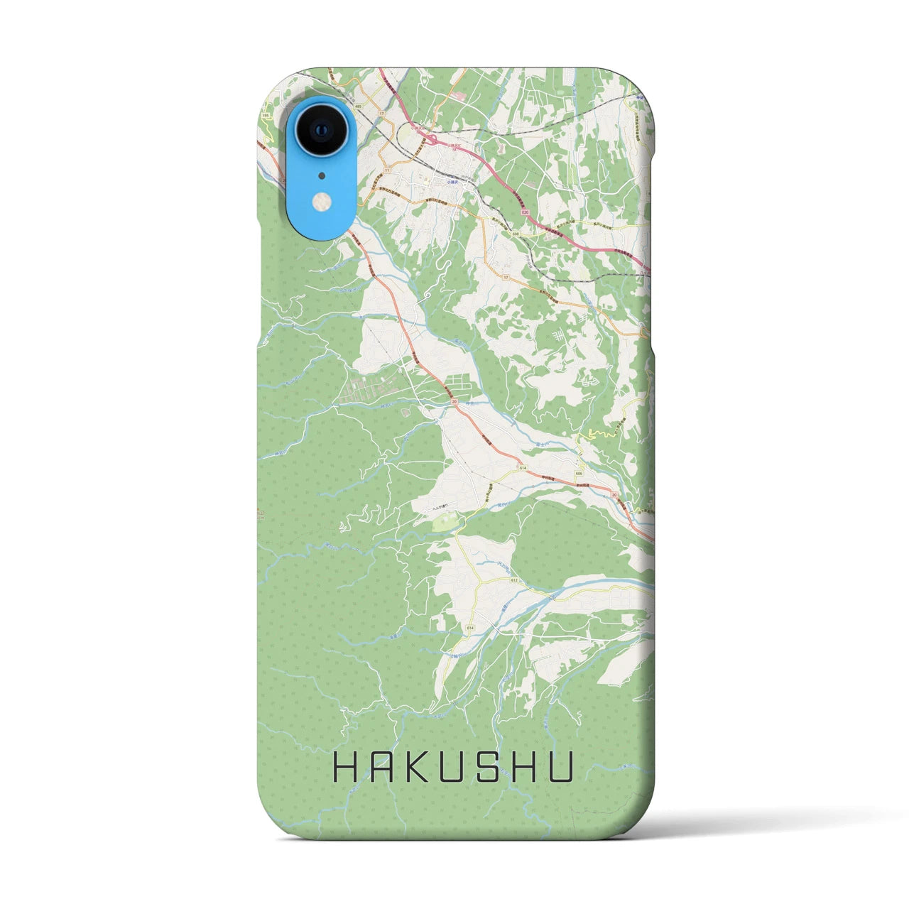 【白州(山梨県)】地図柄iPhoneケース(バックカバータイプ)