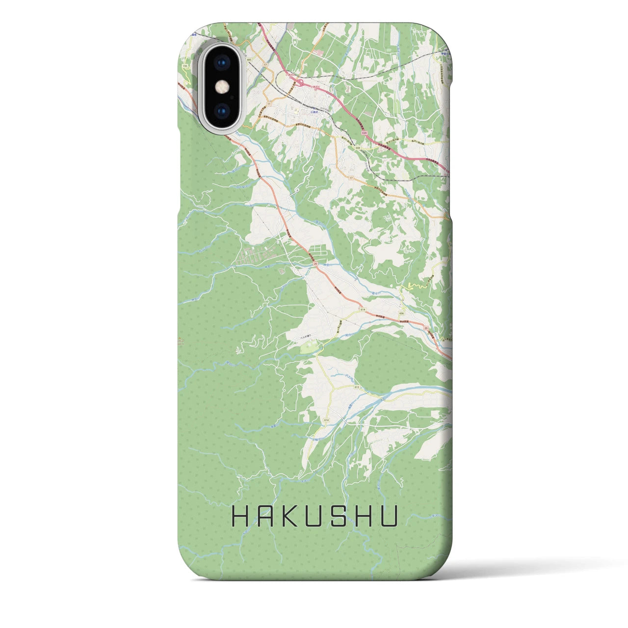 【白州(山梨県)】地図柄iPhoneケース(バックカバータイプ)