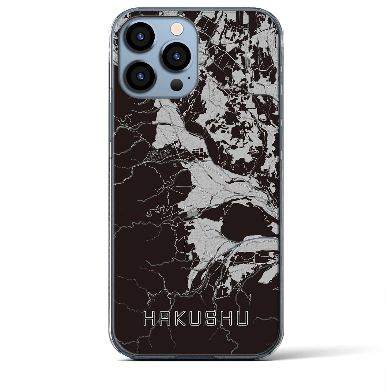 【白州(山梨県)】地図柄iPhoneケース(クリアタイプ)