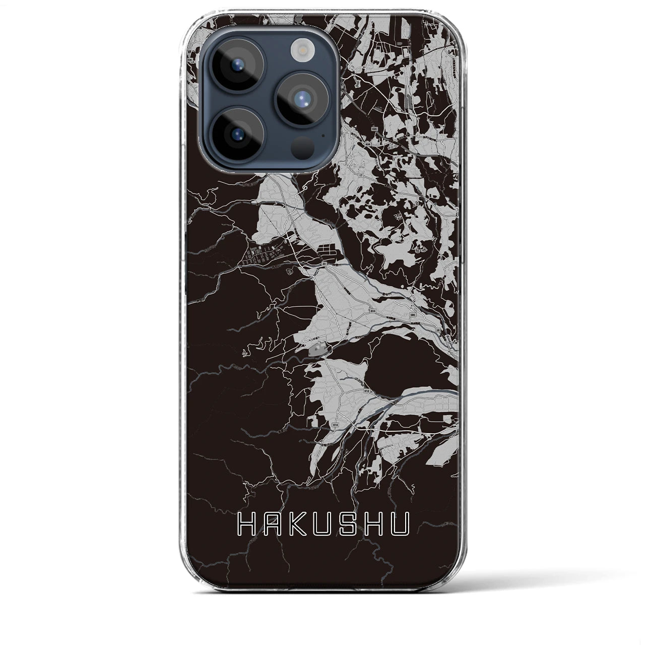 【白州(山梨県)】地図柄iPhoneケース(クリアタイプ)
