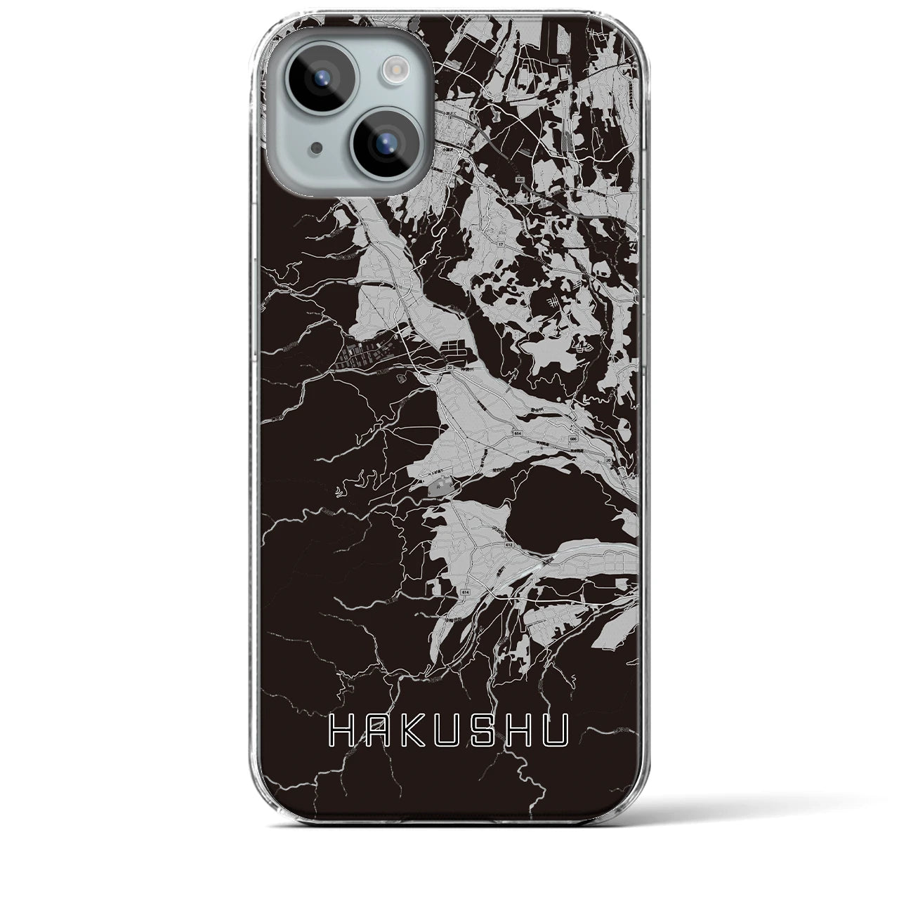 【白州(山梨県)】地図柄iPhoneケース(クリアタイプ)