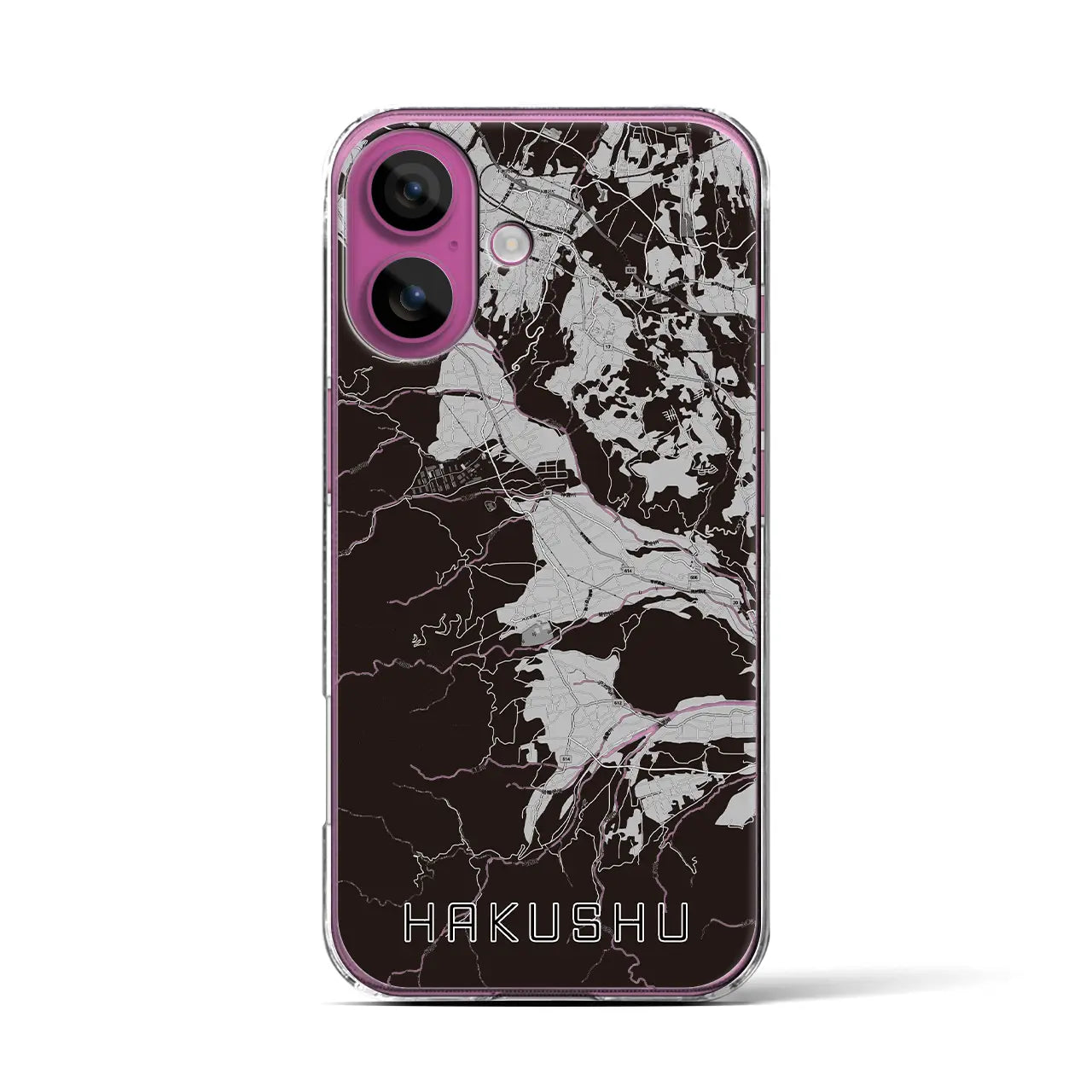 【白州(山梨県)】地図柄iPhoneケース(クリアタイプ)