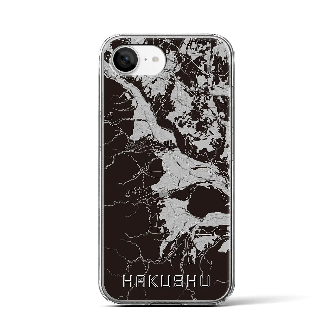 【白州(山梨県)】地図柄iPhoneケース(クリアタイプ)