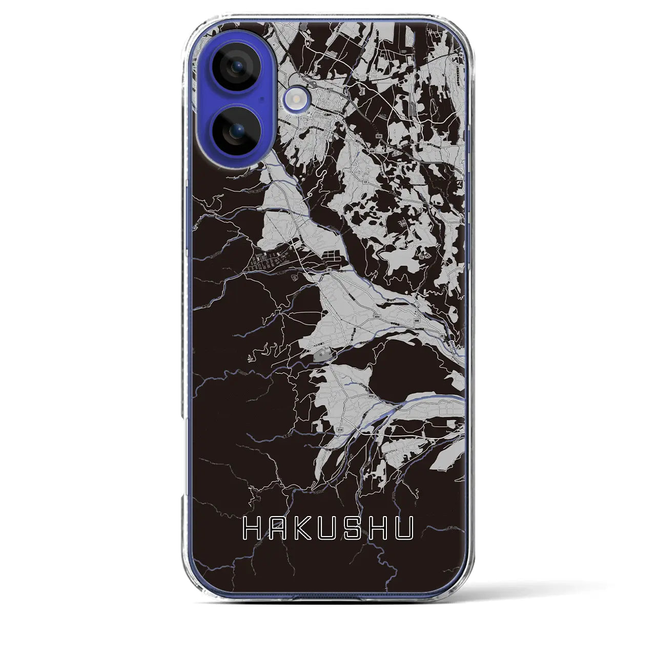 【白州(山梨県)】地図柄iPhoneケース(クリアタイプ)