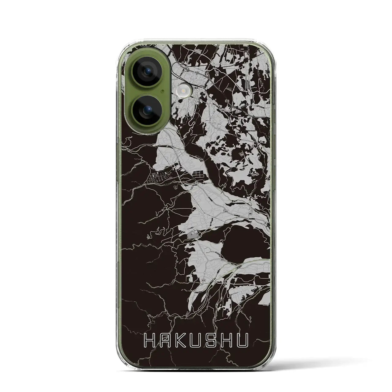 【白州(山梨県)】地図柄iPhoneケース(クリアタイプ)