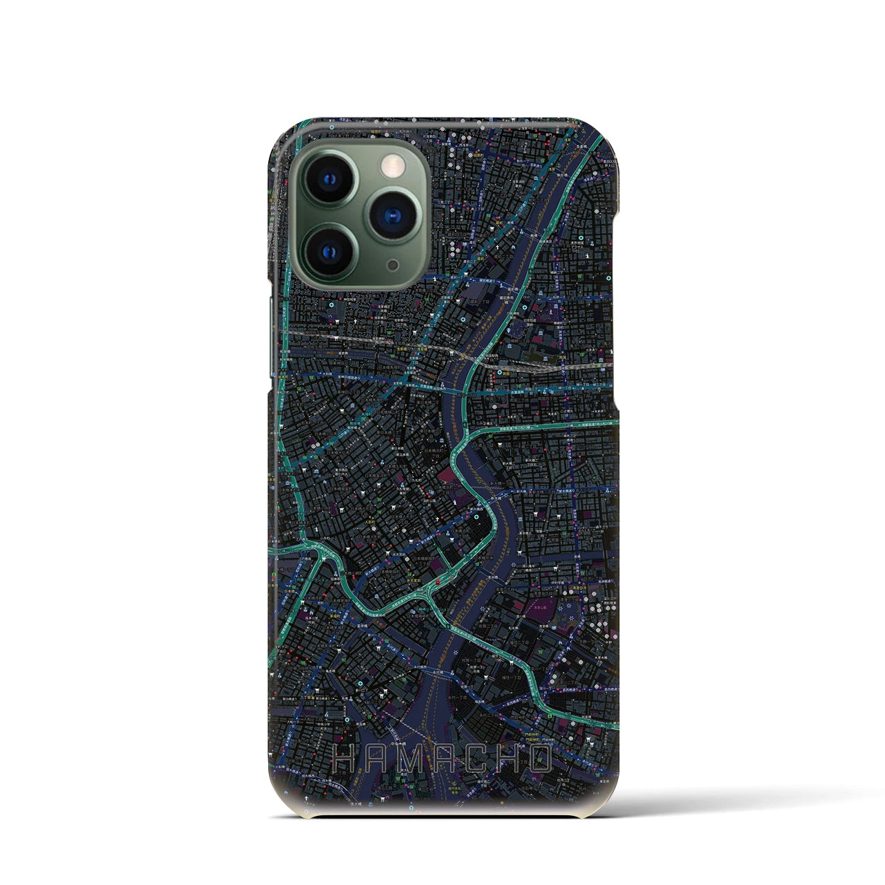 【浜町(東京都)】地図柄iPhoneケース(バックカバータイプ)