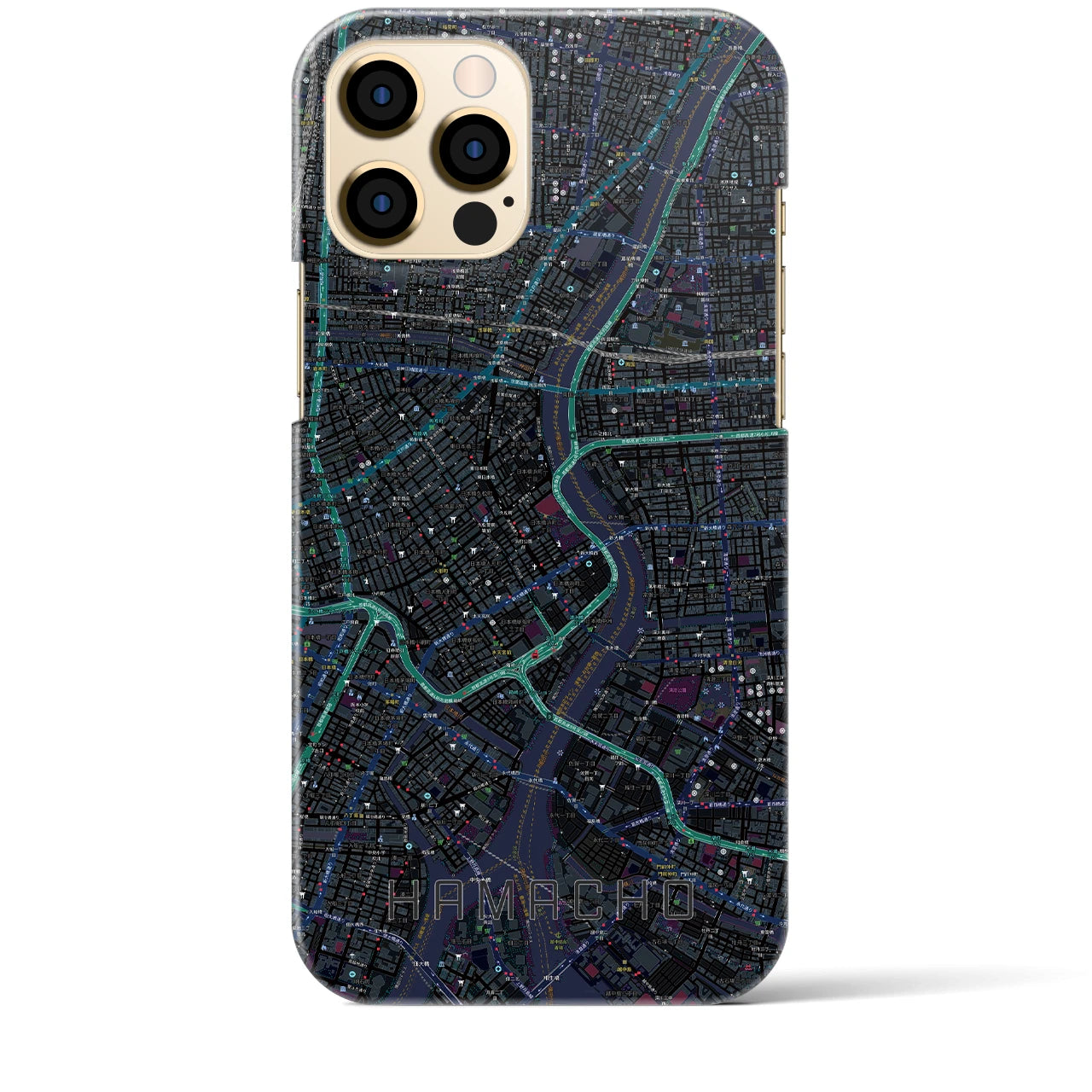 【浜町(東京都)】地図柄iPhoneケース(バックカバータイプ)