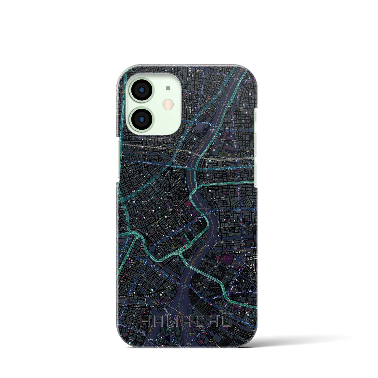 【浜町(東京都)】地図柄iPhoneケース(バックカバータイプ)