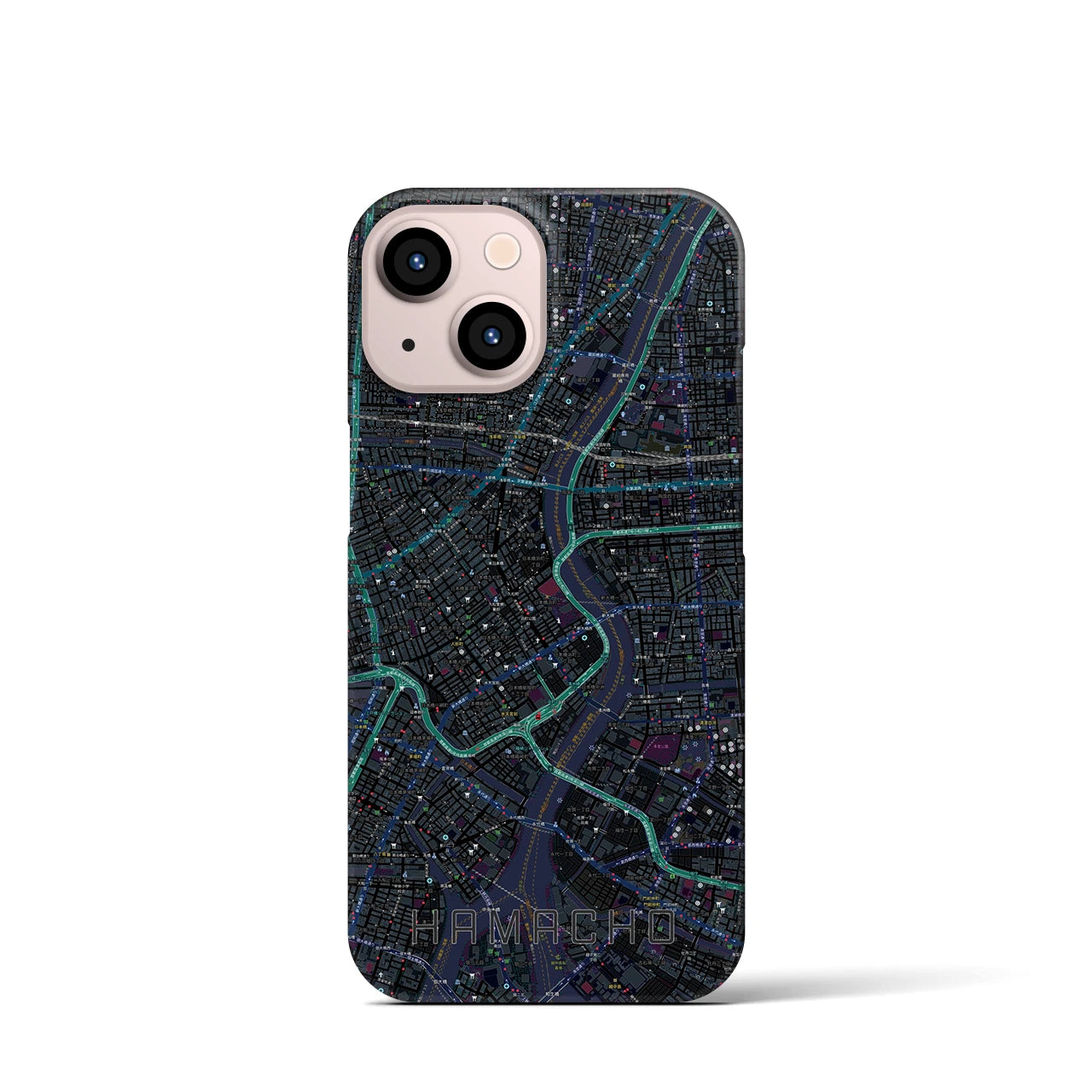 【浜町(東京都)】地図柄iPhoneケース(バックカバータイプ)