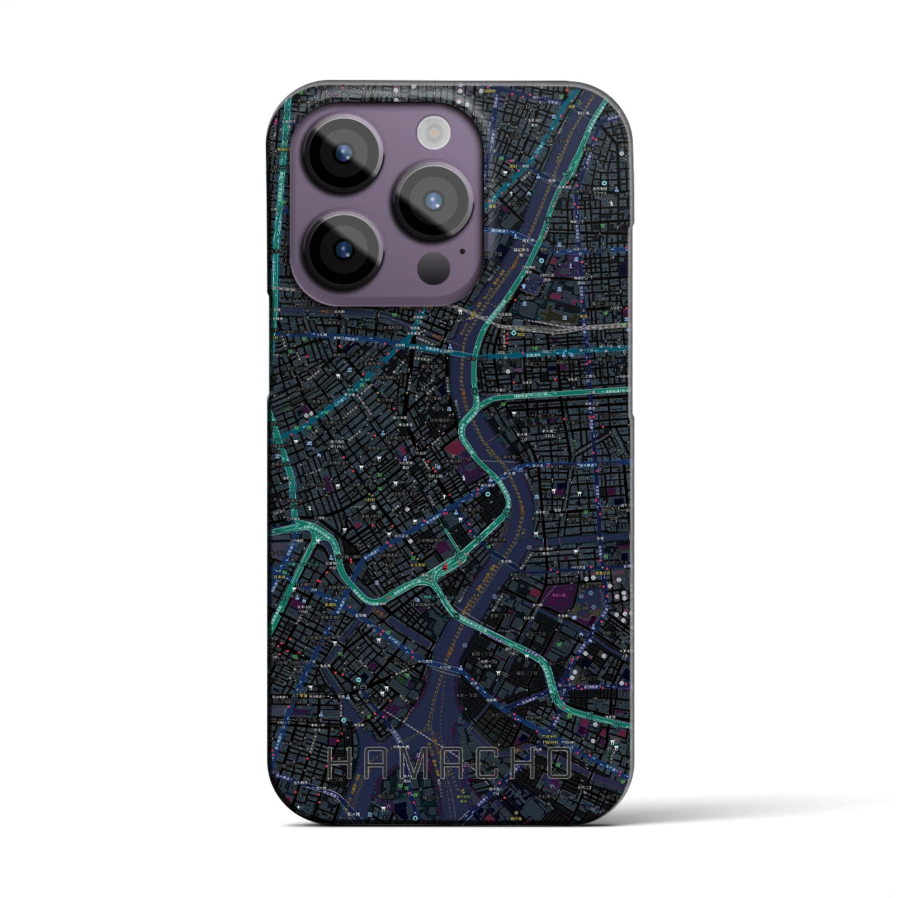 【浜町(東京都)】地図柄iPhoneケース(バックカバータイプ)