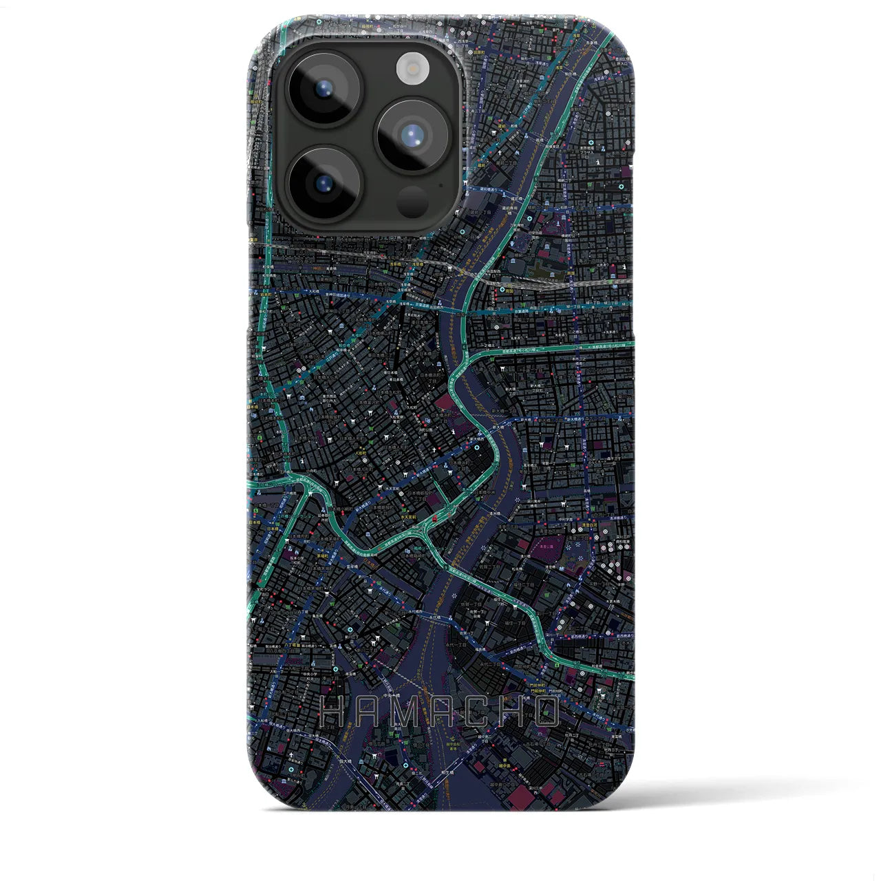 【浜町(東京都)】地図柄iPhoneケース(バックカバータイプ)