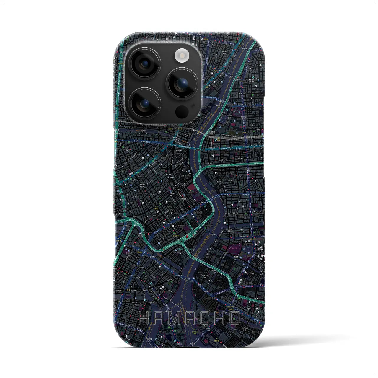 【浜町(東京都)】地図柄iPhoneケース(バックカバータイプ)